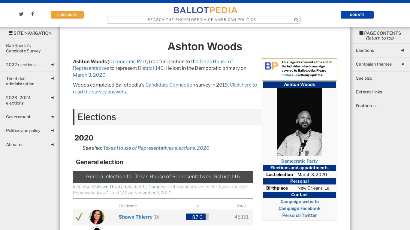 Ashton Woods - Ballotpedia